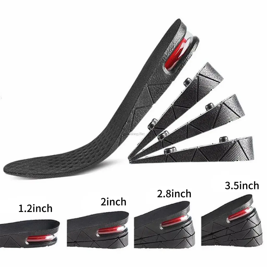 Height Increase Insole for Feet 1.2-3.5inch Variable Height Footwear Shoes Insoles Lifts Kits Men Women Air Cushion Shock Absorbing Shoe Pads