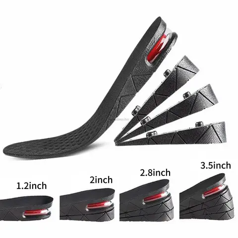 Height Increase Insole for Feet 1.2-3.5inch Variable Height Footwear Shoes Insoles Lifts Kits Men Women Air Cushion Shock Absorbing Shoe Pads