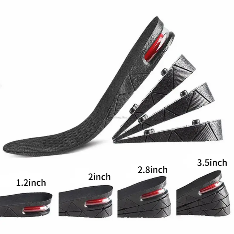 Height Increase Insole for Feet 1.2-3.5inch Variable Height Footwear Shoes Insoles Lifts Kits Men Women Air Cushion Shock Absorbing Shoe Pads