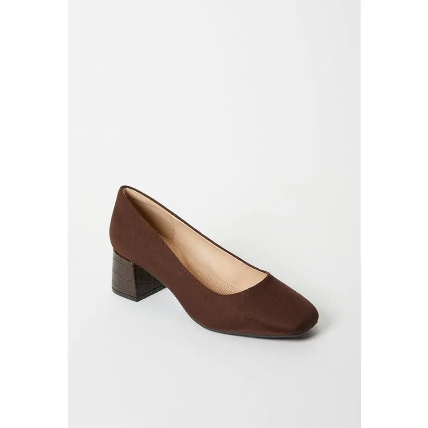 JUSTFAB Women's Square Toe Block Heel Pumps - Classy Fashion Footwear, 2-in High Heel Shoe for Elegant Office Use, Heels Shoes For Women, Block-Heeled Pumps