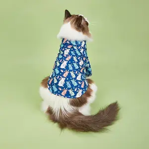 Cute Rabbit Print Pet Shirt with Bow Tie, Pet Clothes for Small Dogs, Soft Comfortable Pet Apparel, Dog & Cat Clothing Supplies