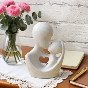 Resin Stone Look Parent-Child Figurine, Decorative Home Ornament, Home Decor Ornaments for Living Room TV Stand, Bedroom Nightstand, Office Stress Relief Gift