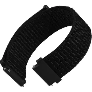 18mm Adjustable Nylon Watch Band, Quick Release Sport Loop Strap (Black)