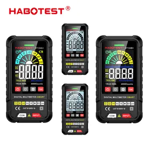 HABOTEST HT124B+ Smart Digital Multimeter 2.5-inch Color LCD Screen 600V AC/DC Voltmeter 4000 Counts True RMS Auto Ranging Voltage Meter NCV Live Wire Tester Resistance Capacitance Frequency Hz