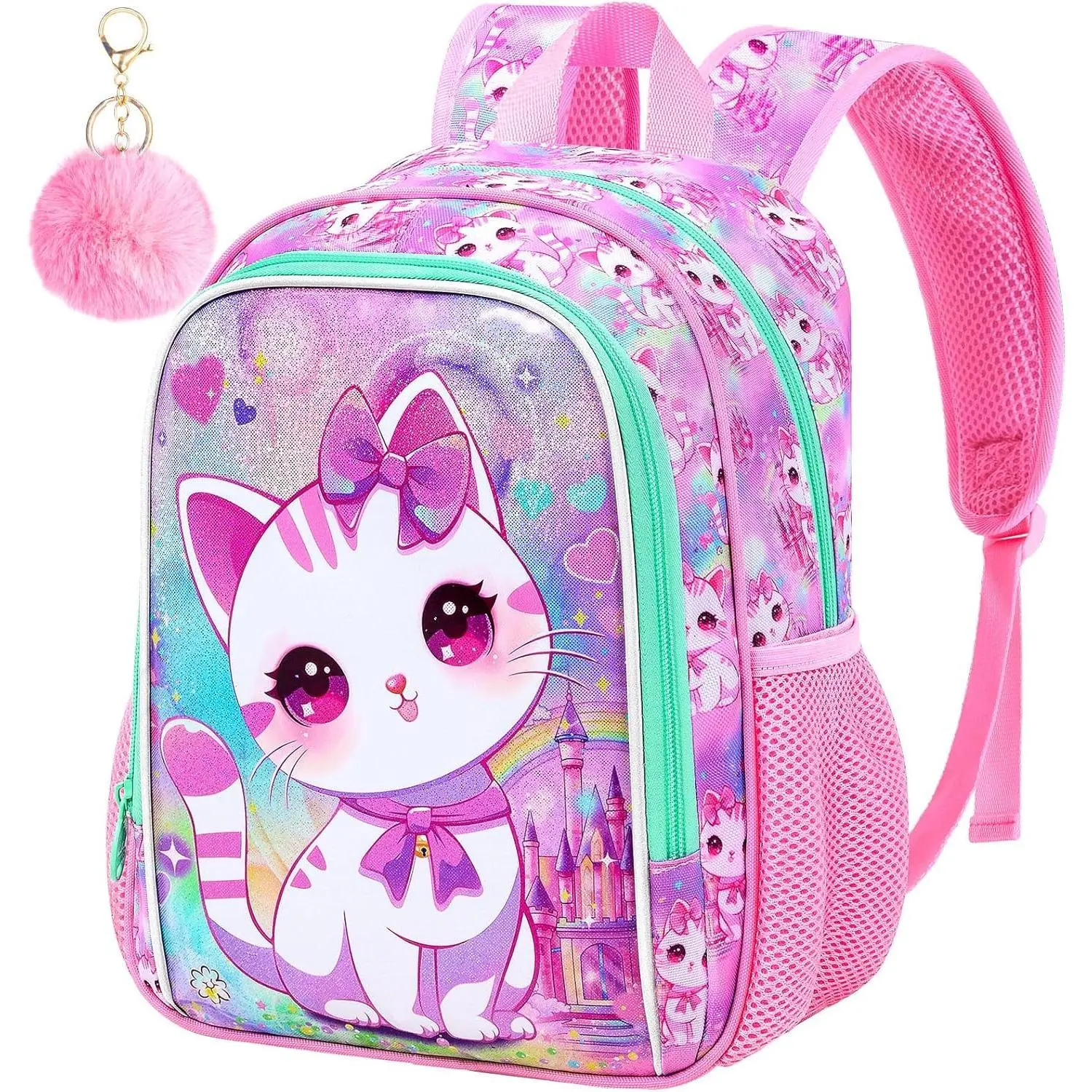 KF5-CPB47 Toddler Backpack for Boys Girls, Dinosaur Unicorn Cat Preschool Bookbag Kindergarten Cute School Bag
