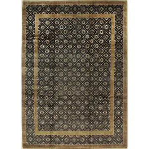 Bespoke Vibrant Brown Hand Knotted Wool Rug
