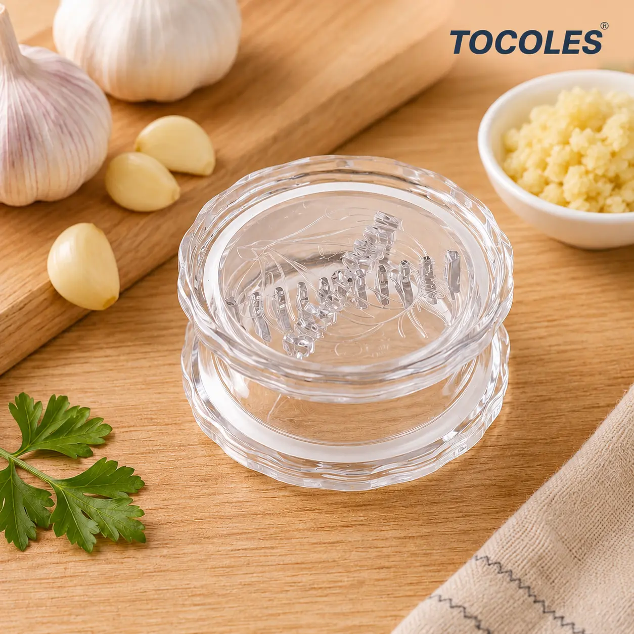 Manual Garlic Twister Mincer - Sturdy, Handy Food Prep Kitchen Utensil, Impact-Resistant Accessory for Garlic, Onion, Ginger