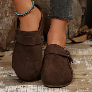 Women's Sandals Simple Metal Decor Flat Loafers Summer Casual House Slippers