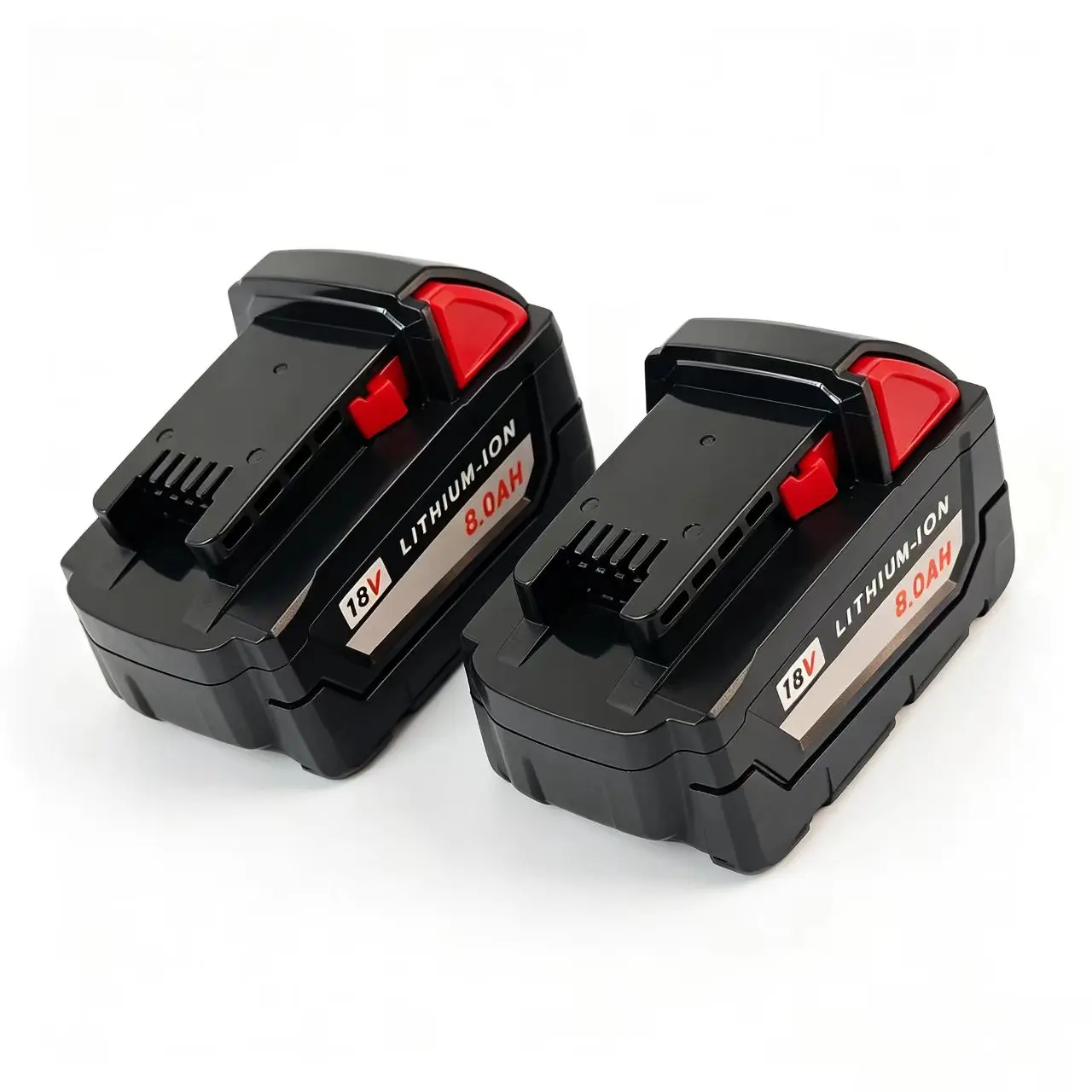 2-Pack Milwaukee battery alternative 18V/8Ah M18 Lithium Replacement Battery Pack,  milwaukee compatible battery  overcharge protection battery，offering reliable runtime for use with gardening tools, construction tools, and DIY hand tools.