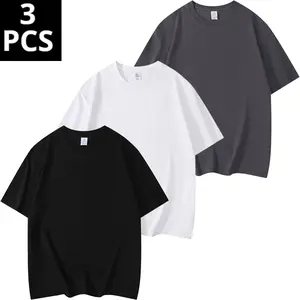 3-Pack Unisex 180G Cotton T-Shirts - Breathable Comfortable Versatile Casual Tees Streetwear Crewneck t shirt t shirt for men men graphic tees trendy t-shirts