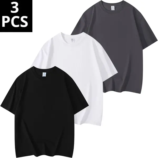 3-Pack Unisex 180G Cotton T-Shirts - Breathable Comfortable Versatile Casual Tees Streetwear Crewneck t shirt t shirt for men men graphic tees trendy t-shirts Round Neck Menswear men's t shirts Top Tshirts