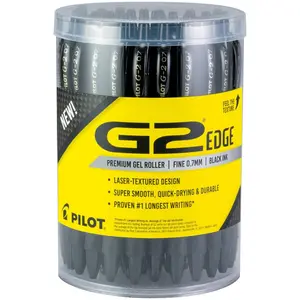 Pilot G2 Edge Fine Tub Gel Pen, 0.7 mm, Black - Pack of 36 (PIL15955)