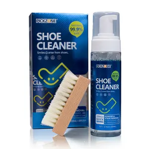 PICKZONE Shoe Cleaner(6.76 oz),  Sneaker Cleaner Foam for Removing Stains and Dirt, Shoe Cleaning Solution for White Shoes, Ideal for Footwear, Safe for Leather, Suede, Nubuck, Cotton, Knits,White Shoe Foam Cleaner-PICKZONE