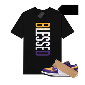 AJ1 Low Court Purple Match Shirt, BLESSED Graphic Tee, 90s HipHop Tee, Gift For Women and Men, Unisex T-Shirt, Cozy Gift