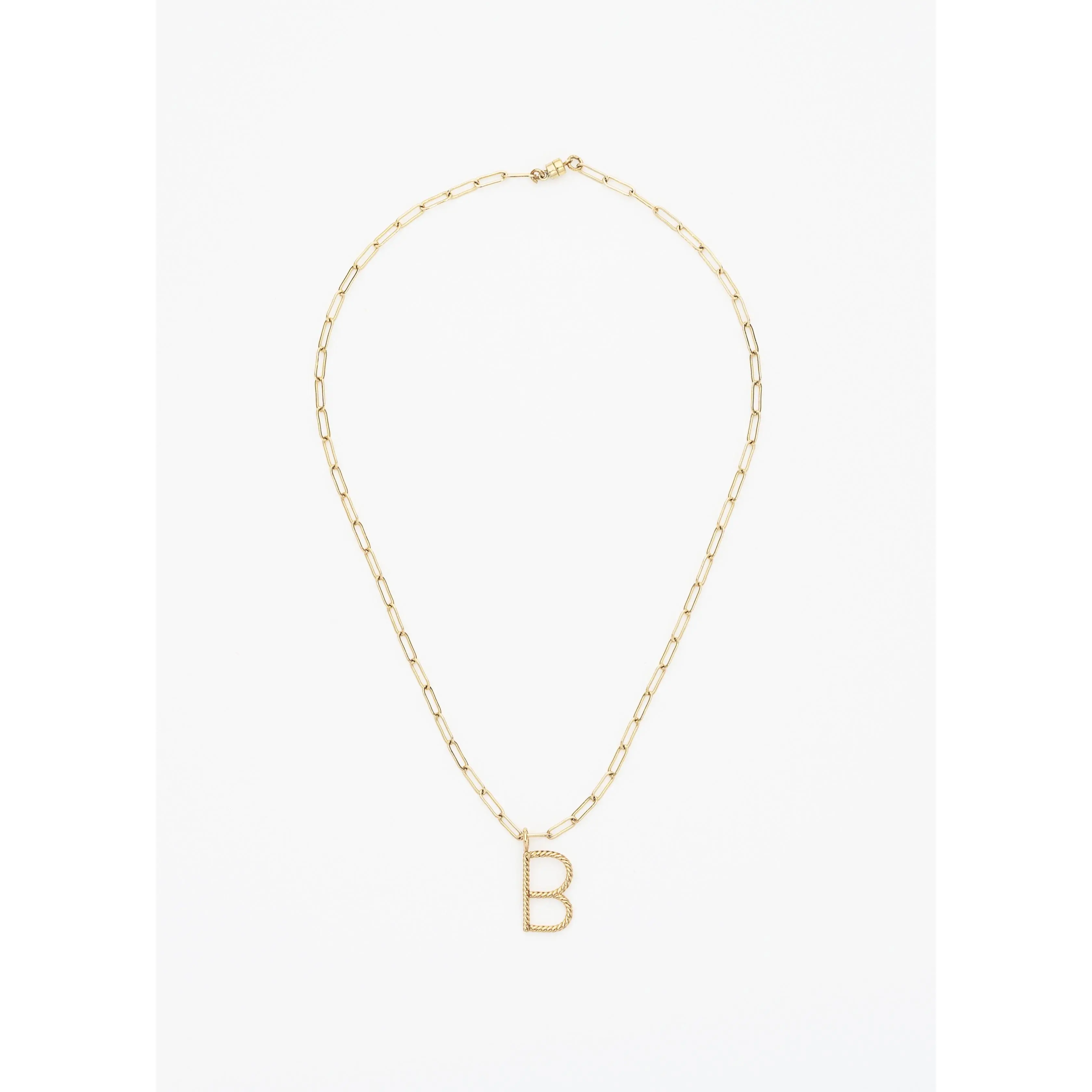 The Aspen Initial in Square Link - Magnetic Clasp