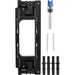 Door Hinge Jig Kit for Router, Adjustable Hinge Mortise Template for Door and Jamb, Fits 2-1/2" to 6" Hinges and /8" to 2-1/2" Doors, Includes Router Bit, Black