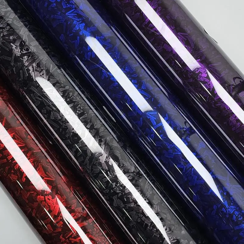 Color-Shifting Carbon Fiber Vinyl Wrap - Dynamic Reflective Film for Car Interior Accents & Full Body Customization