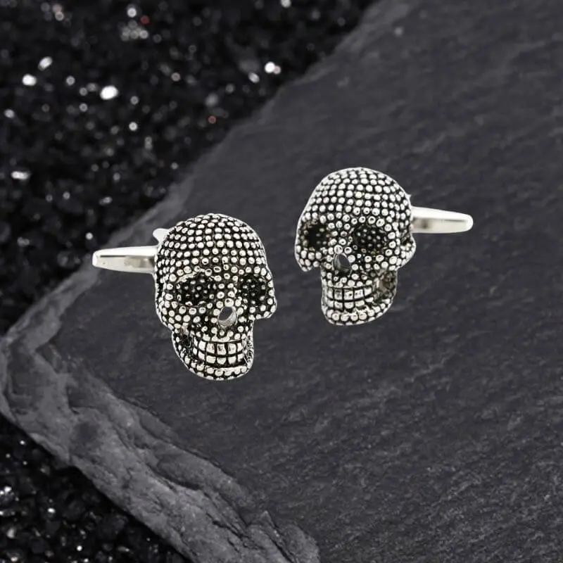GTHIC Unisex Multi-Skulls Dense Copper Cufflinks, Vintage Gothic Halloween Party Wear Jewelry Accessory, Adults' Birthday Gift, Fans Of Gothic
