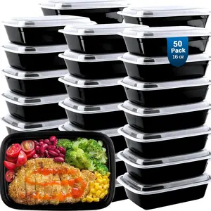 Meal Prep Containers 50 Pack -16 oz plastic  containers with lids, To Go  Containers , Disposalbe Take Out Containers With Lids Microwave, Dishwasher, Freezer Safe