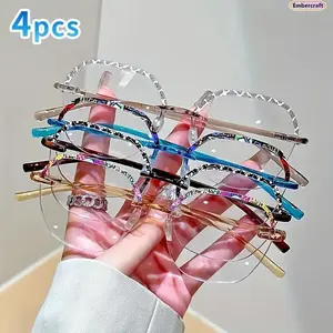 Trendy Women & Men Glasses – Fashion Floral & Leopard Pattern Geometric Frame Eyewear, Lightweight Anti-Glare Reading Glasses for Work, Daily Casual Outfits, Travel & Stylish Everyday Accessory, Accessories For Women, Anti-Light Non-Prescription Glasses