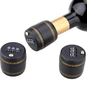3-Digit Combination Wine Bottle Cap Lock - ABS Plastic, Aluminum Alloy, Lightweight, Portable, Anti-Theft Freshness Seal for Wine & Liquor - Secure Cap for Home & Bars