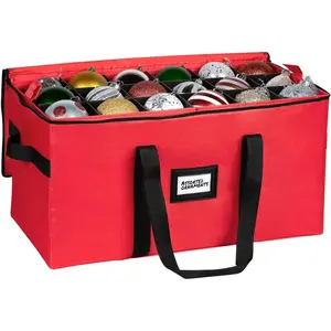 Christmas Ornament Storage Container,Box Stores Up to 54, Adjustable Dividers, Large Organizer Bin to Protect and Store Holiday Décor