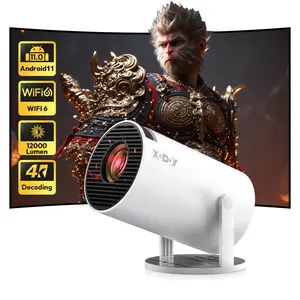 Smart Mini Projector XGODY Gimbal 3 with Night Light Projection, WiFi 6, Bluetooth 5.0, Android TV 11, 12000L 4K Support, Auto Keystone, Built-in Audio for Home Movies Mini 4K