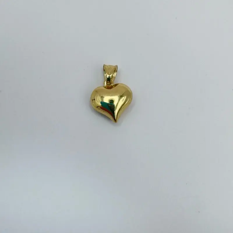 10k Gold Heart Charm, Dainty Pendant for Necklaces, Fine Jewelry Accessory