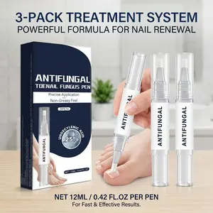 Antifungal Toenail Repair Pen (Set of 3) - Maximum Strength Formula with  Undecylenic Acid - Professional Solution for Clear, Healthy Nails，Fast Acting Nail Repair for Damaged, Yellow & Thickened Nails - Precise & Non-Greasy