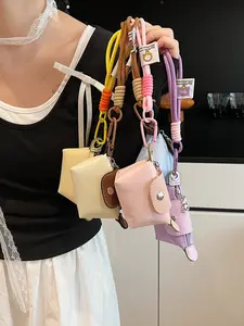 Leather Keychain with Earphone Charm, Mother's Day Gift, Cartoon Design, Ideal for Bags and Backpacks, All Seasons Use