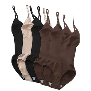 5pcs Women's Seamless Shapewear Bodysuit with Abdominal Compression & Hip Lifting - Tummy Control, No Padding, Stretchy Nylon-Spandex Blend, Black/Brown/White/Beige/Navy Blue, for Travel & Casual Attire, Comfort Undergarment|ClosefittingSha, Lingerie, Tho