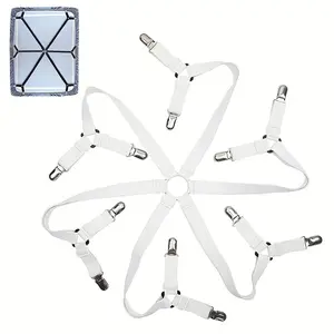 12 Clip Adjustable Bed Sheet Fastener, 1 Count Adjustable Bed Sheet Holder Fixer, Household Bed Sheet Fastener for Home Bedroom, Bed Sheet Straps, Bed Sheet Grippers, Bedsheet Clip