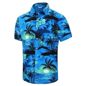 Hawaiian Shirt for Men, Unisex Summer Beach Casual Short Sleeves Button Down Shirts, Regular Fit Fashion Comfy Flower Printed Blouse Vacation Clothing, Classic Soft Floral Menswear Polyester Stylish Hawaiian Tropical Tops, Outfits for Daily Wear