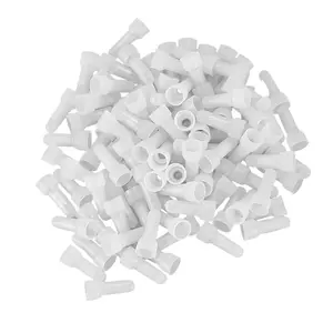 100pcs Insulating Closed End Crimp Caps Wire Connectors for Wires, 22-16 GA AWG Splice Gauge Terminals (White) for Car Security Installations & Protection