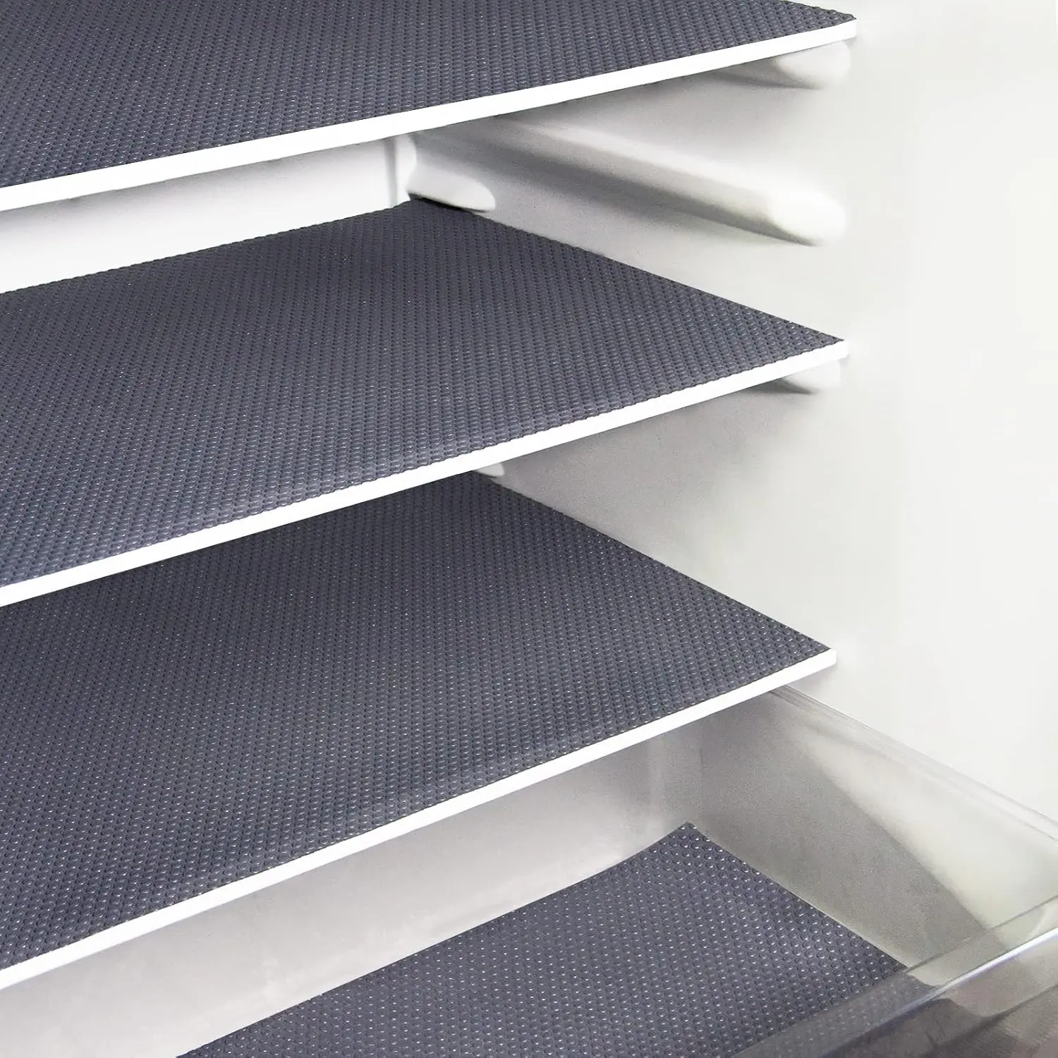 8 count Refrigerator Liners, Washable Fridge Liner Mats Covers Pads for Glass Shelf Cupboard Cabinet Drawer Home Kitchen Accessories Organization (Gray)