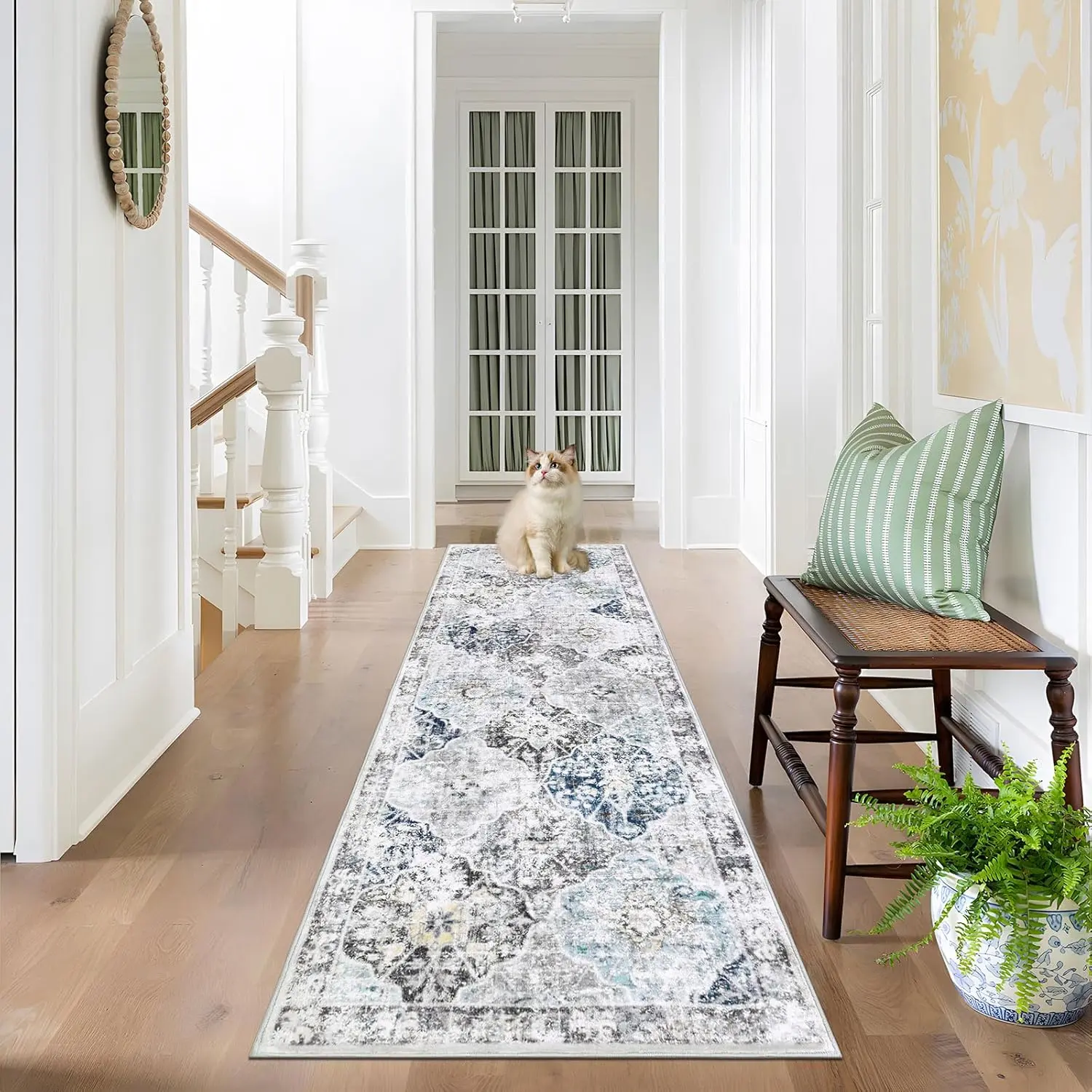 Hallway Runner Rug 2x6 Washable Rug Runners for Hallways Non Slip Kitchen Runner Boho Floor Carpet Runner for Hallways, Entryway, Laundry, Bathroom, Bedroom