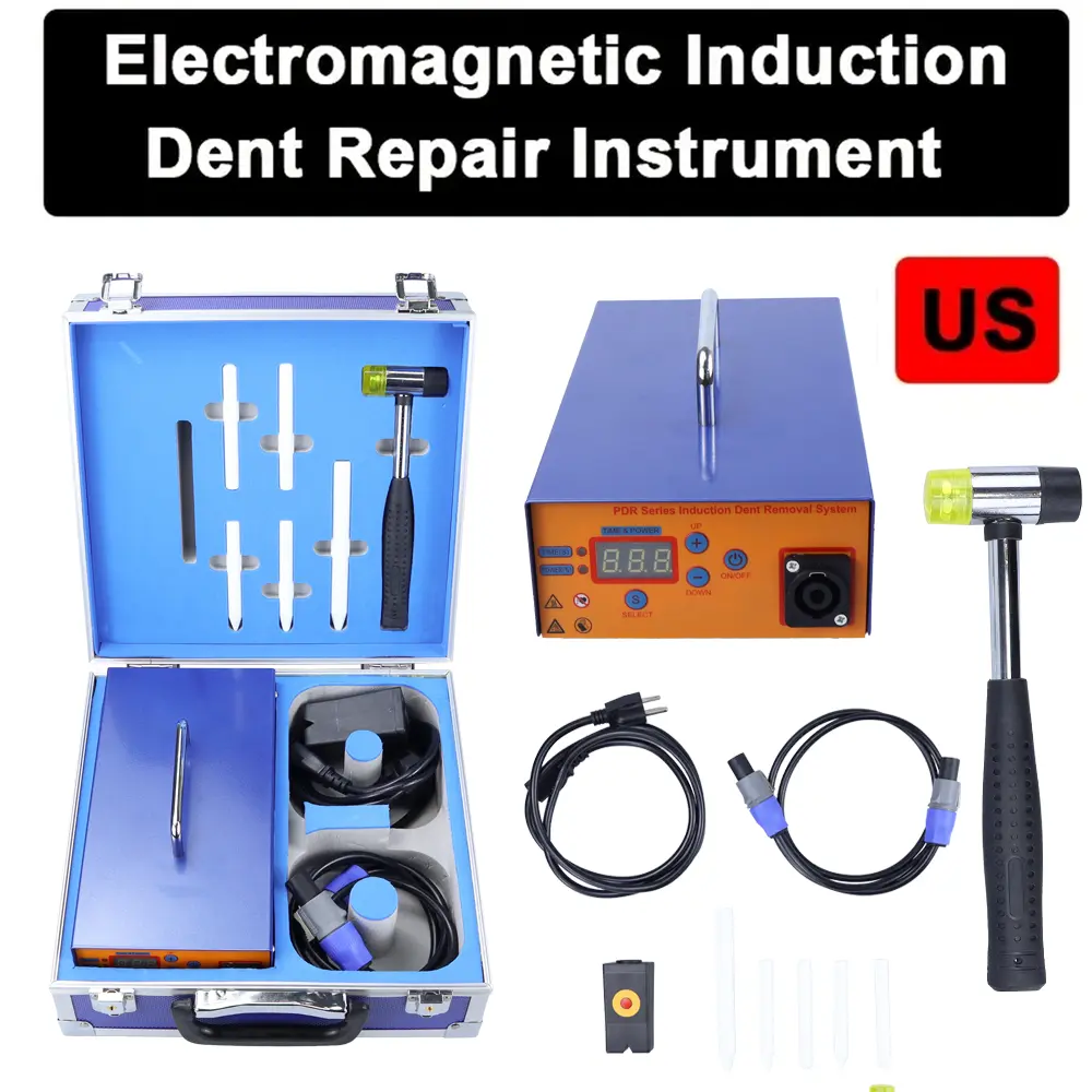 Automotive Electromagnetic Induction Sheet Metal Repair Instrument - Automotive Body Working Induction Heating System, Multi functional Induction Heater with Tool Storage Box, Used for Automotive Body Working Electromagnetic Depression Removal Equipment