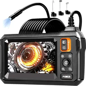 High-Definition Industrial Endoscope, Automotive Scan Tool, Waterproof Digital Inspection Camera with 4.3" LCD Screen, 8 LED Lights, 5m Semi-Rigid Cable