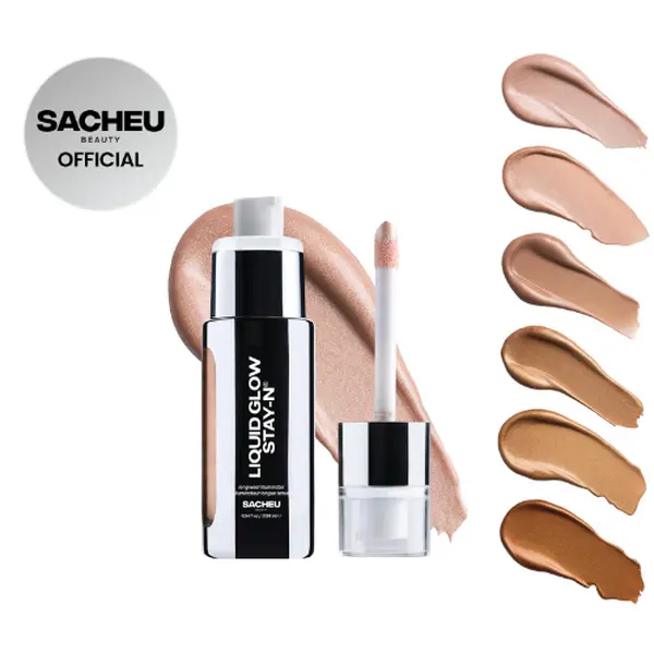 sacheu Liquid Glow STAY-N bronzer makeup - All-Day Illuminator to Glaze & Hydrate, Lightweight Radiance