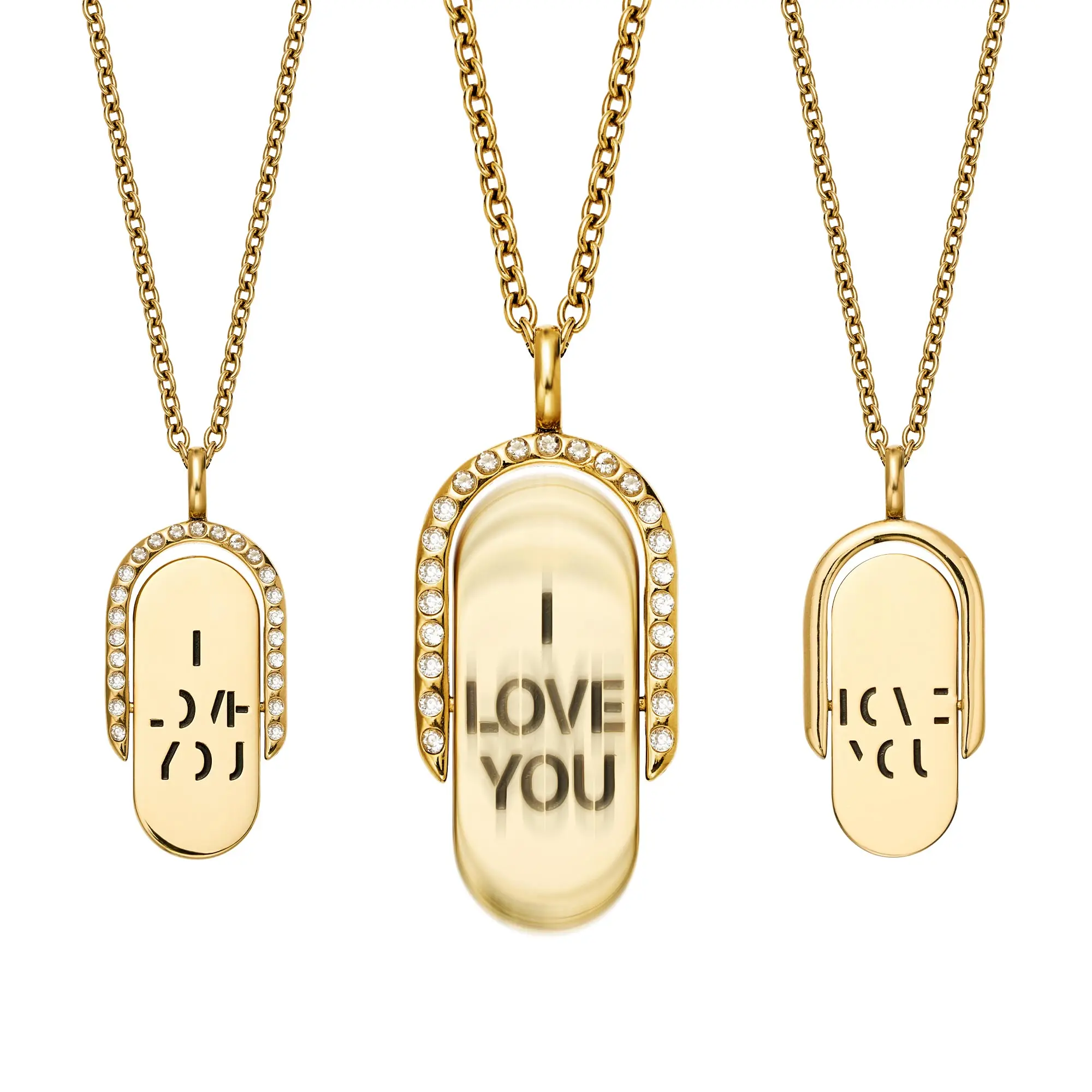 YOUGGLE Guiding Light Cross Fidget Necklace for Women, Inspirational Jewelry with Sliding Gemstone Charm for Stress Relief, Adjustable 24-Inch Chain