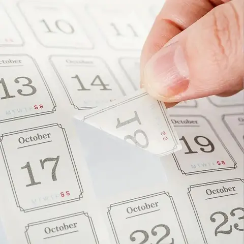 1/2sets 365 Days Calendar Number Stickers, 12sheets/set DIY Planner Calendar Date Stickers, Diary Scrapbooking Sticker, Office Stationery & Supplies