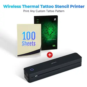 Tattoo Stencil Printer – Wireless Portable Thermal Transfer Machine with 100 Sheets, Compatible with Phone, Tablet & PC, Instant Tattoo Design Printer