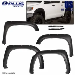4PC Fender Flares Fit For 2014-2021 Toyota Tundra 2015-2017 Pocket Rivet Style