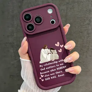Christian Faith Jesus Comforting Pattern Phone Case for iPhone 17 16 15 14 13 12 11 Pro Max Plus Air God Was There Bible Verse Aesthetic Shockproof Drop Protective Durable Silicone Cover Cellphone Casing DDSJ260409031