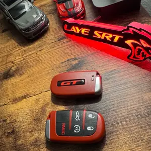 Red GT -Hellcat Key Fob Shell for Dodge Charger Challenger Durango Chrysler 300 V6 GT SXT with 3D GT Logo