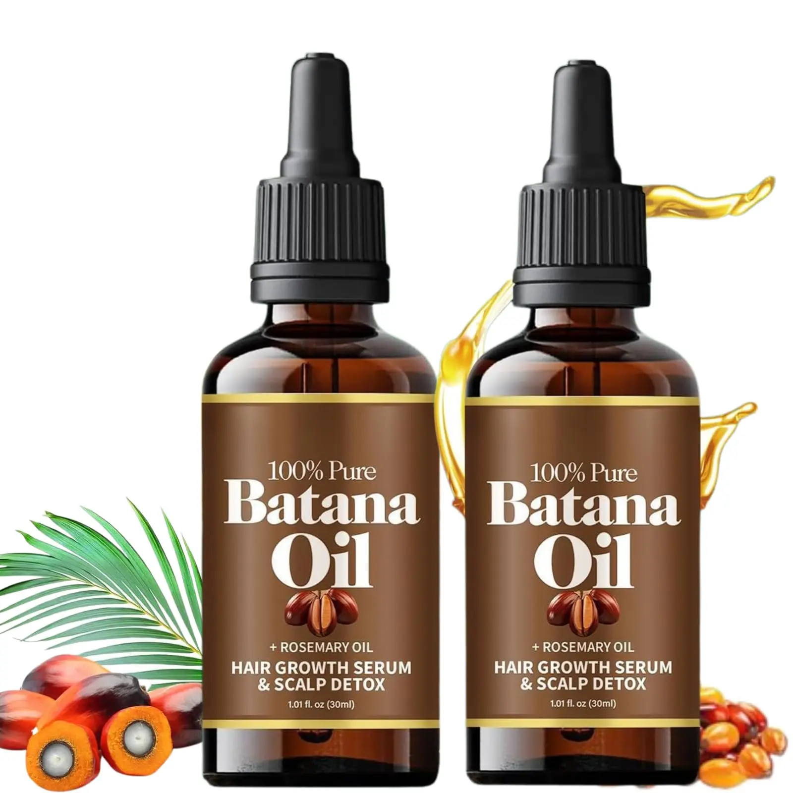 Batana Oil,Strong & Healthy Hair, Make Hair Longer Fuller Thicker, Organic Batana Oil with Rosemary,Organic Rosemary Oil Vitamin E Nourish Scalp,for All Hair Types,