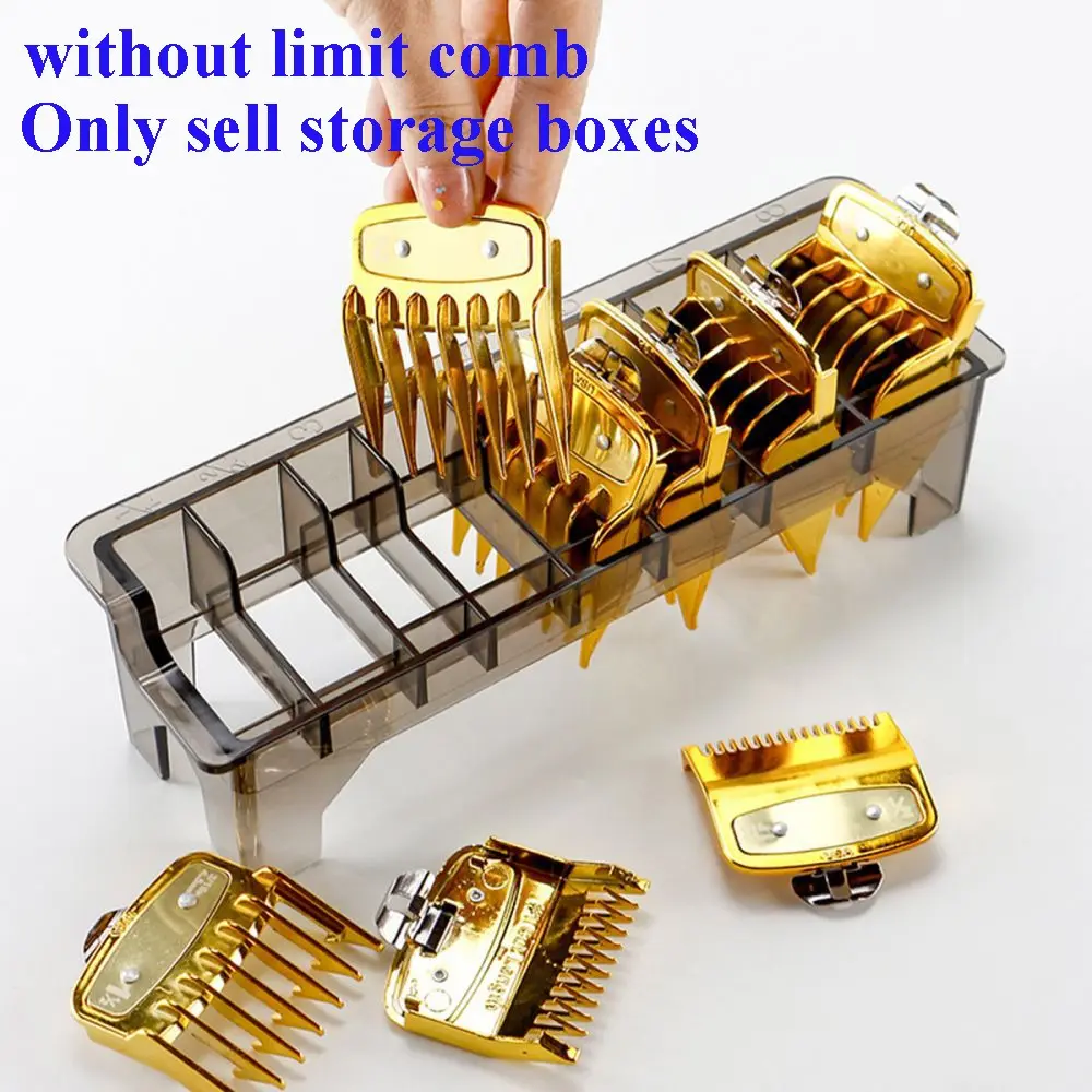 8-slot Hair Clipper Storage Box, 1 Box Durable Hair Clipper Limit Comb Storage Box, Professional Hairdresser Tool Box for Barber and Family, Durable Plastic Organizers, Desktop Storage Box