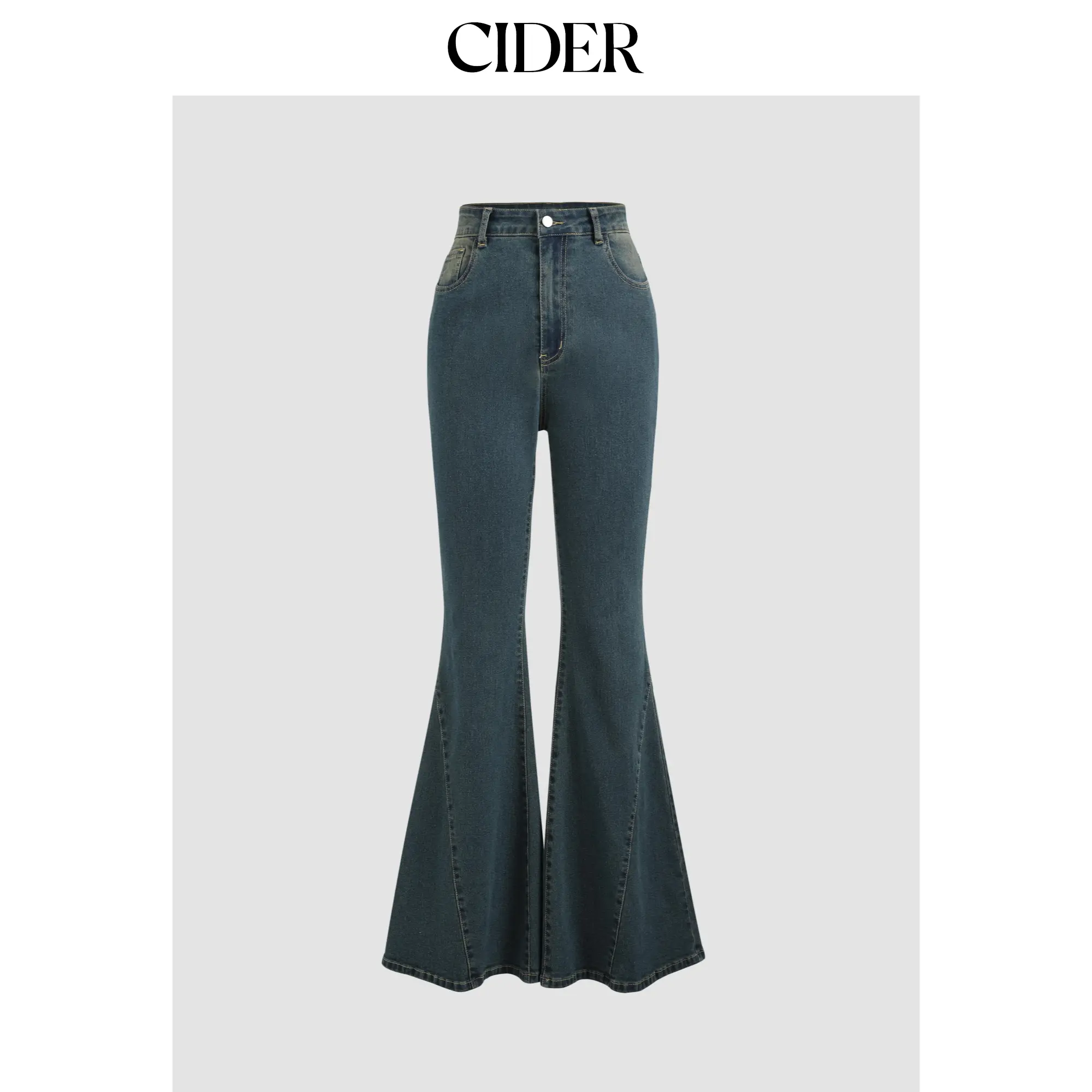 Cider [size 0-10] Stretch Denim High Waist Button Flared Jeans
