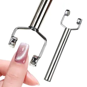 3 IN 1 Cat Eye Nail Magnet Y-Shaped Double Head Magnetic Cat Eye Gel Polish Multifunctional Nails Design Tools Powerful Force Magnet Portable Handheld for Salon Studio Home Manicure