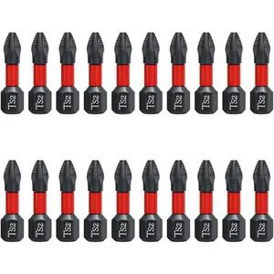 20 count 25mm Phillips  Bits PH2   Bit Anti-Slip Phillips #2 Impact Driver Bits 1/4 Inch Hex Shank TS2 Screw Driver Bits